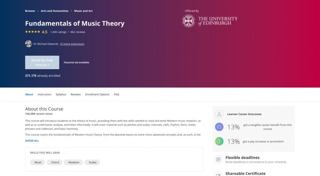 03 Principes fondamentaux de la théorie musicale de Coursera