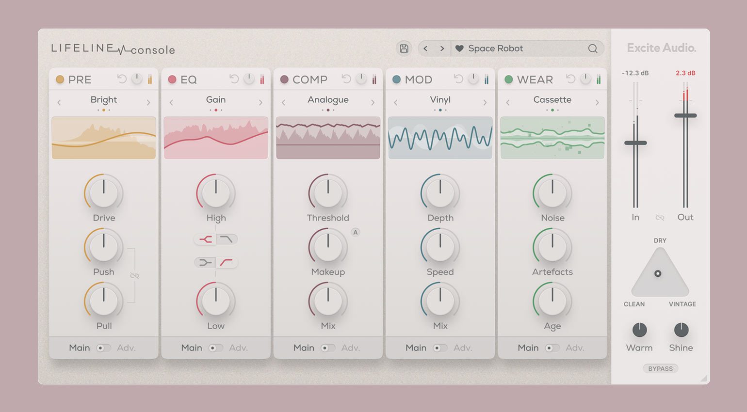 Excite Audio Lifeline Console : effets modulaires pour le caractère analogique