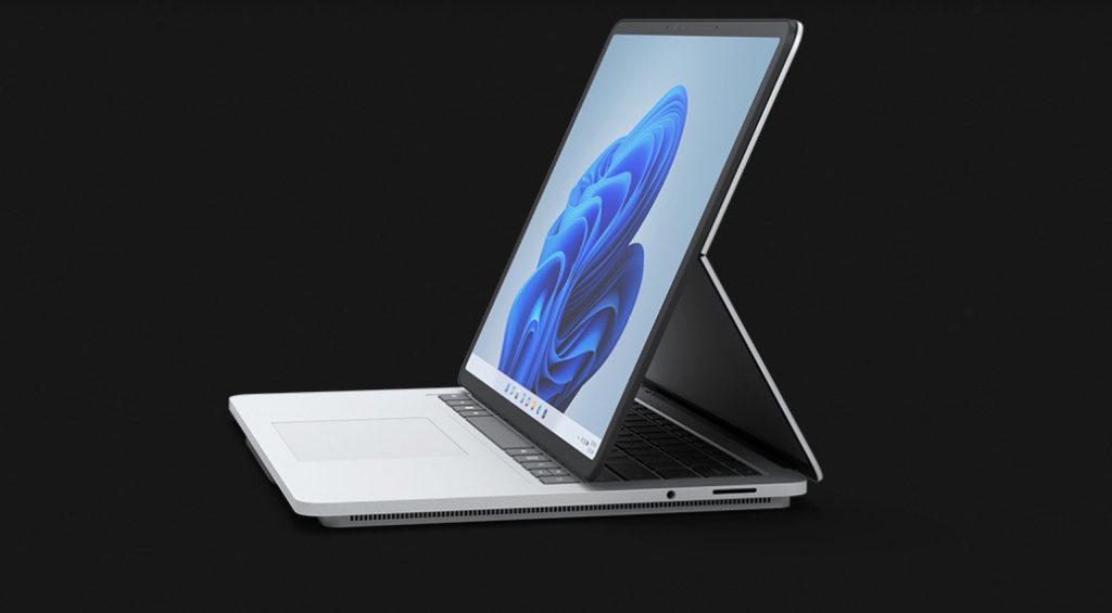 Surface Laptop Studio en mode scène.
