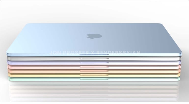Leak: Apple M2 rainbow coloured MacBook Air