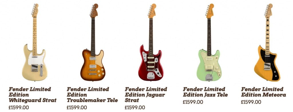 Fuite des modèles Fender Limited Edition 2018