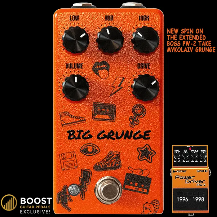 Boost Guitar Pedals s'associe à Drunk Beaver pour la sortie mondiale exclusive du Big Grunge - une version intelligente du pilote d'alimentation PW-2 de Boss
