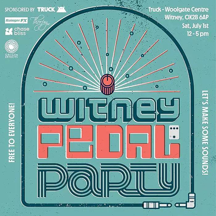 La Witney Pedal Party de Doug Tolley a lieu au Truck Music Store, Witney Woolgate Shopping Center - de 12h à 17h le samedi 1er juillet