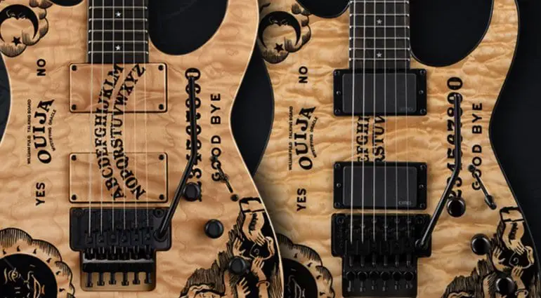 ESP and LTD Kirk Hammett limited edition quilted maple Ouija Board