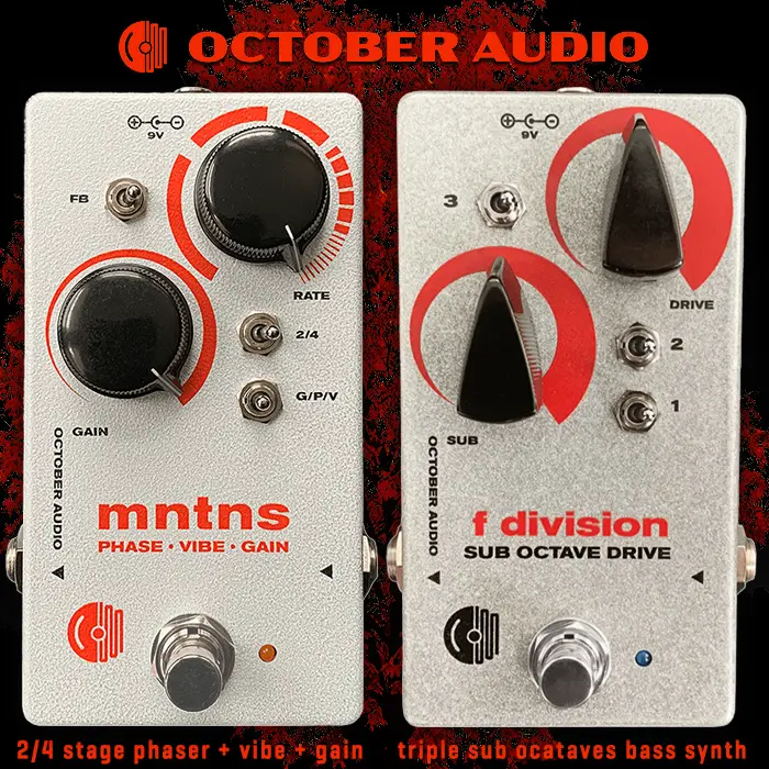 October Audio lance le très cool F Division Sub Octave Drive - une sorte de synthétiseur de basse monophonique Fuzz avec 3 sous-octaves sélectionnables
