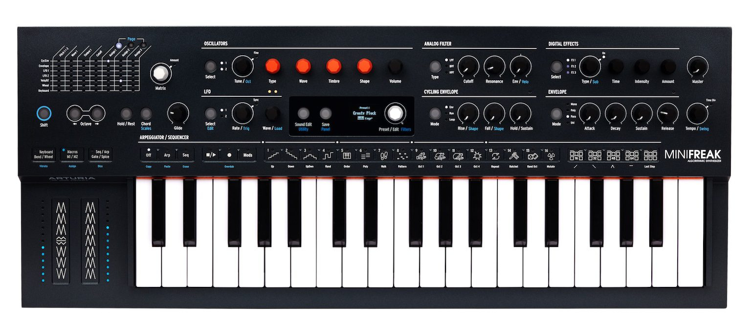 Arturia MiniFreak de haut en bas