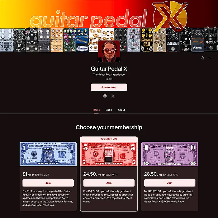 Guitar Pedal X est maintenant sur Patreon – n'hésitez pas à apporter votre soutien !