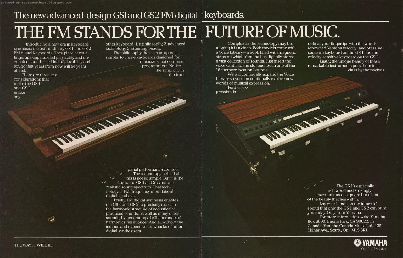 Publicité Yamaha GS-1 et GS-2
