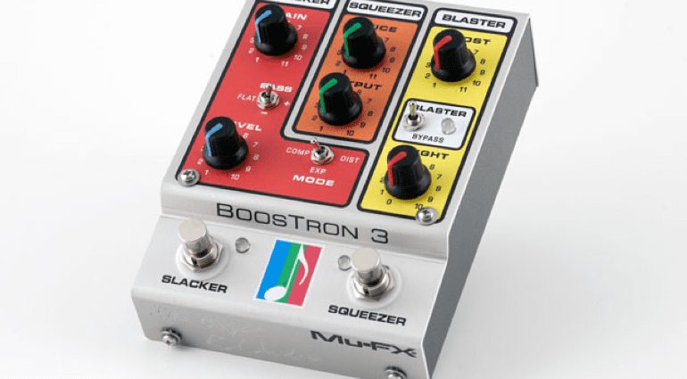 Mu FX Boostron pedal boutique USA Ron Anderson Dan Armstrong Orange Squeezer Alembic Stratoblaster Pro Co RAT