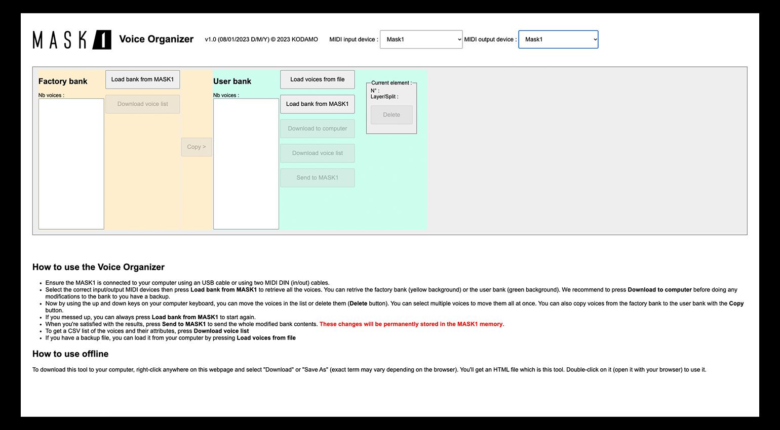 Organisateur vocal MASK1