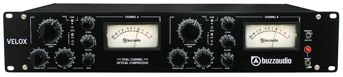 Compresseur optique Buzz Audio Velox façade noire