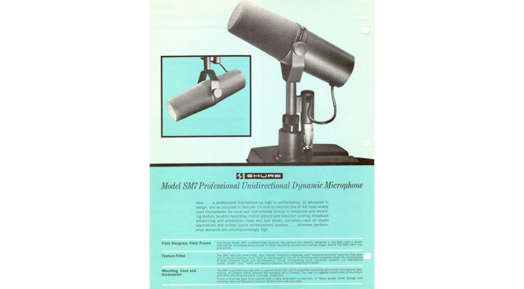 Le microphone SM7 a été introduit en 1972.
