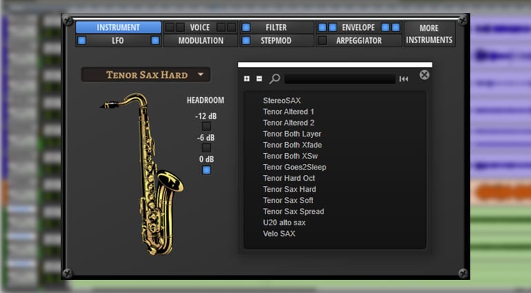 freemusicproduction.net saxophone d'échantillon GUI
