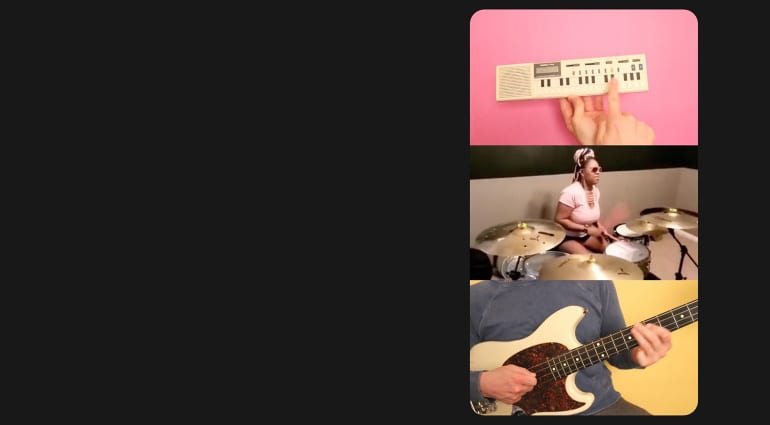 Collab par Facebook: application de collaboration vidéo en trois voies pour les musiciens