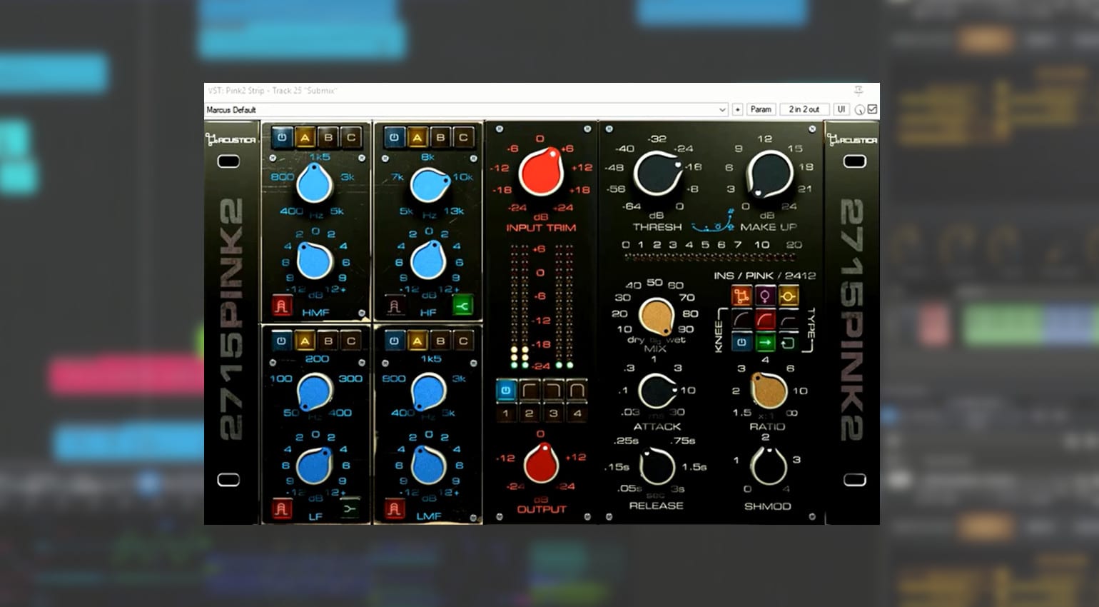 Acoustica Audio Pink 4 Effect Plug-in GUI