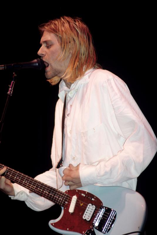 Kurt Cobain avec la Fender Mustang