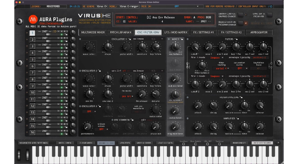 Aura Plugins Accéder à l'éditeur de virus