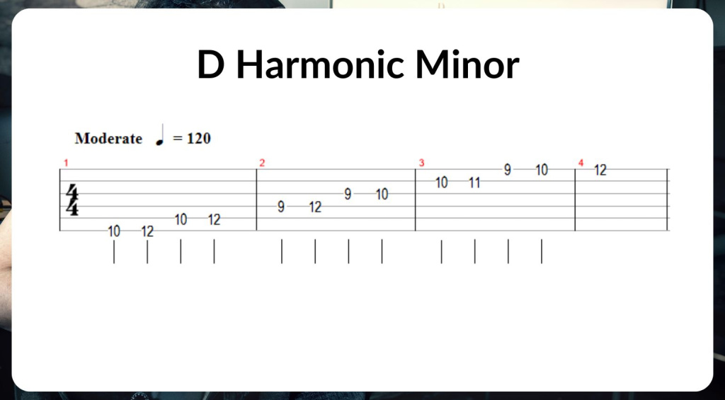 Échelle mineure harmonique en D