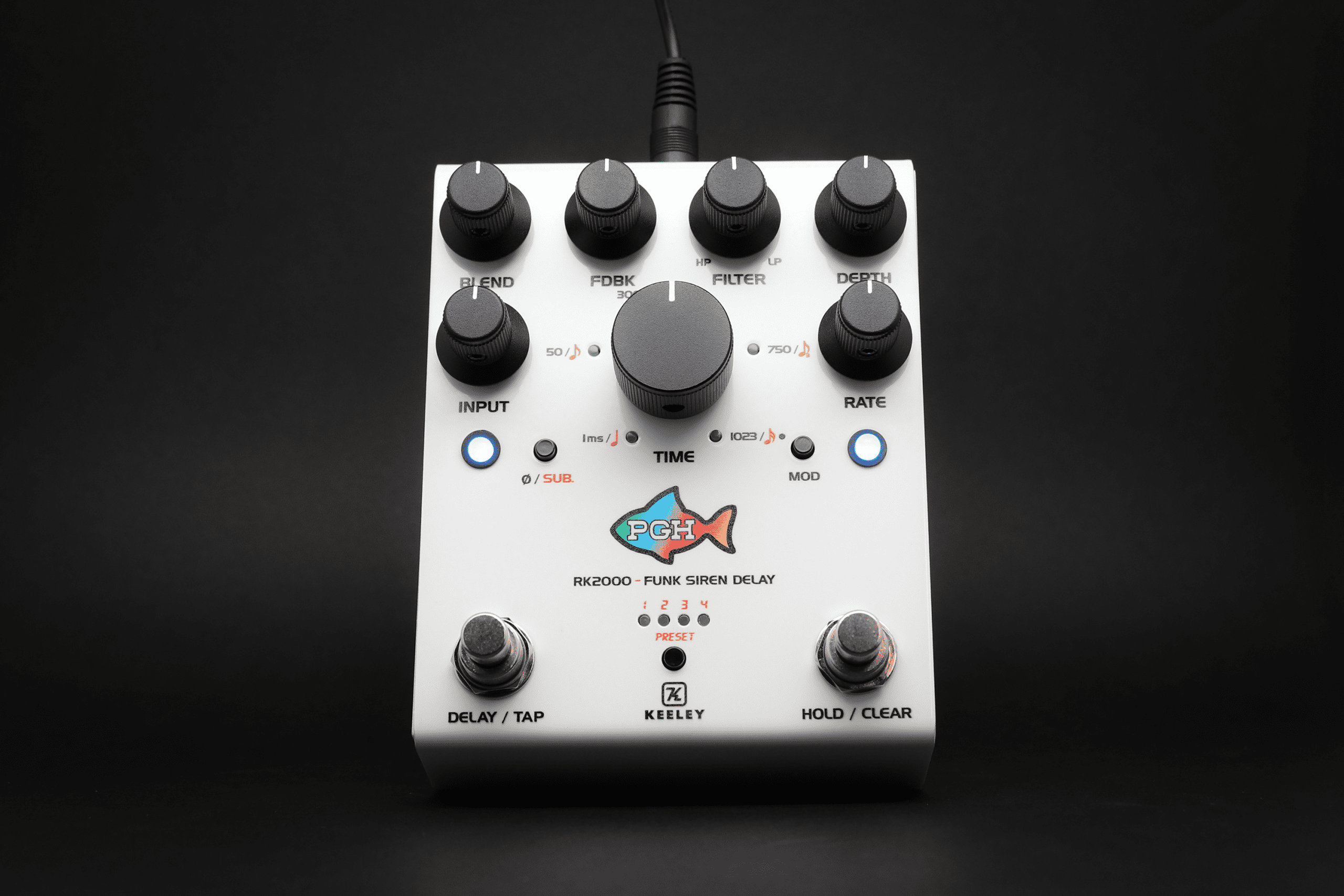 Keeley RK2000 Funk Siren Delay - PGH Custom Shop Edition - Blanc