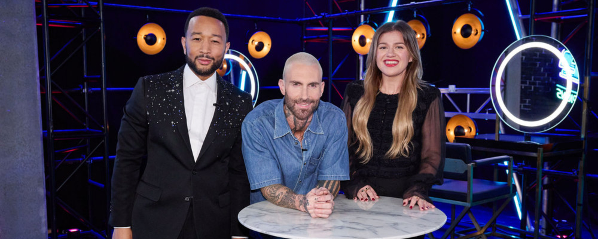 John Legend, Adam Levine, and Kelly Clarkson