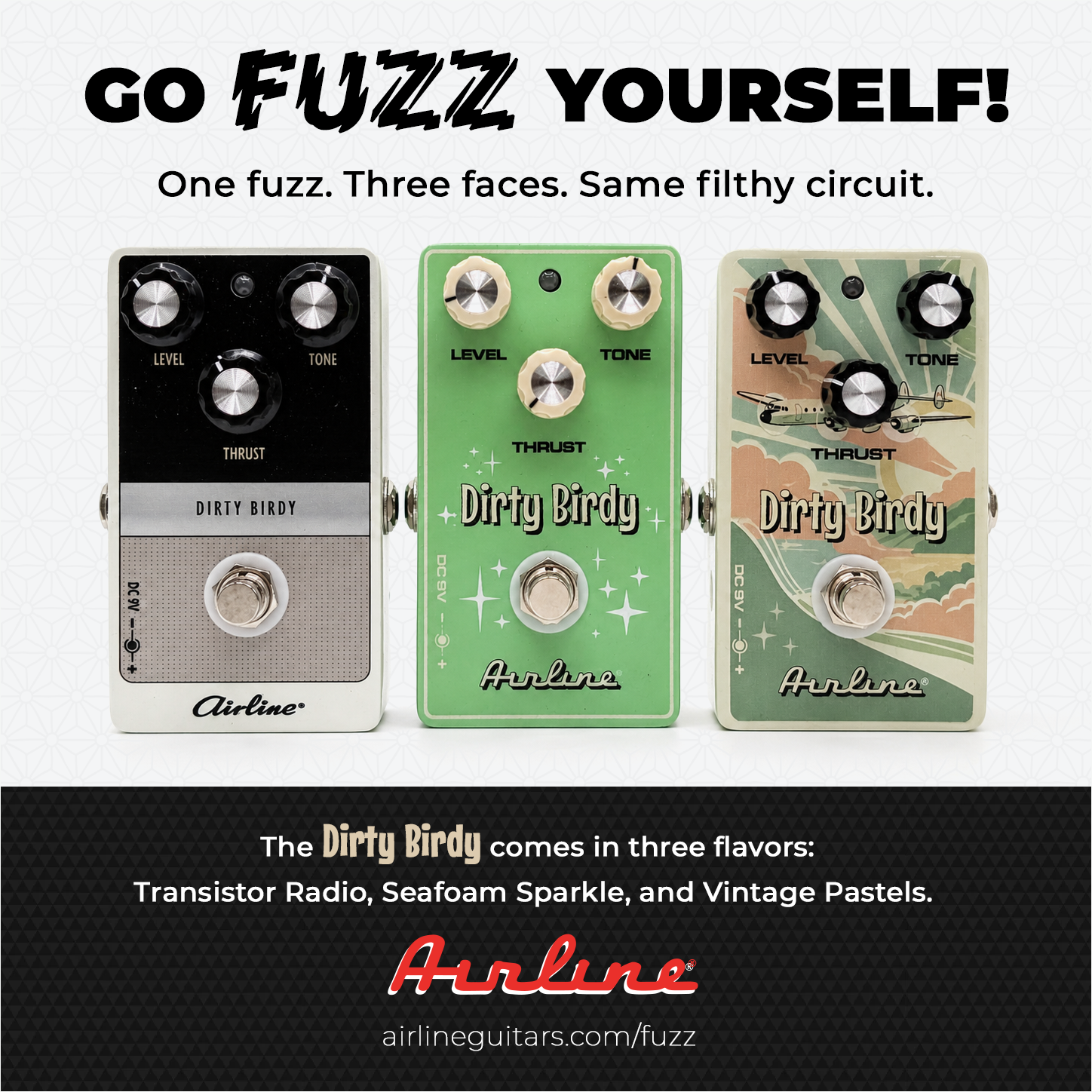 Pédale Dirty Birdy Fuzz de la compagnie aérienne