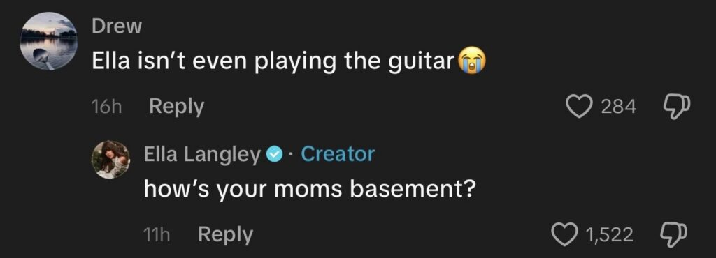 Ella Langley arrête sauvagement Troll en remettant en question ses compétences en guitare en seulement 4 mots